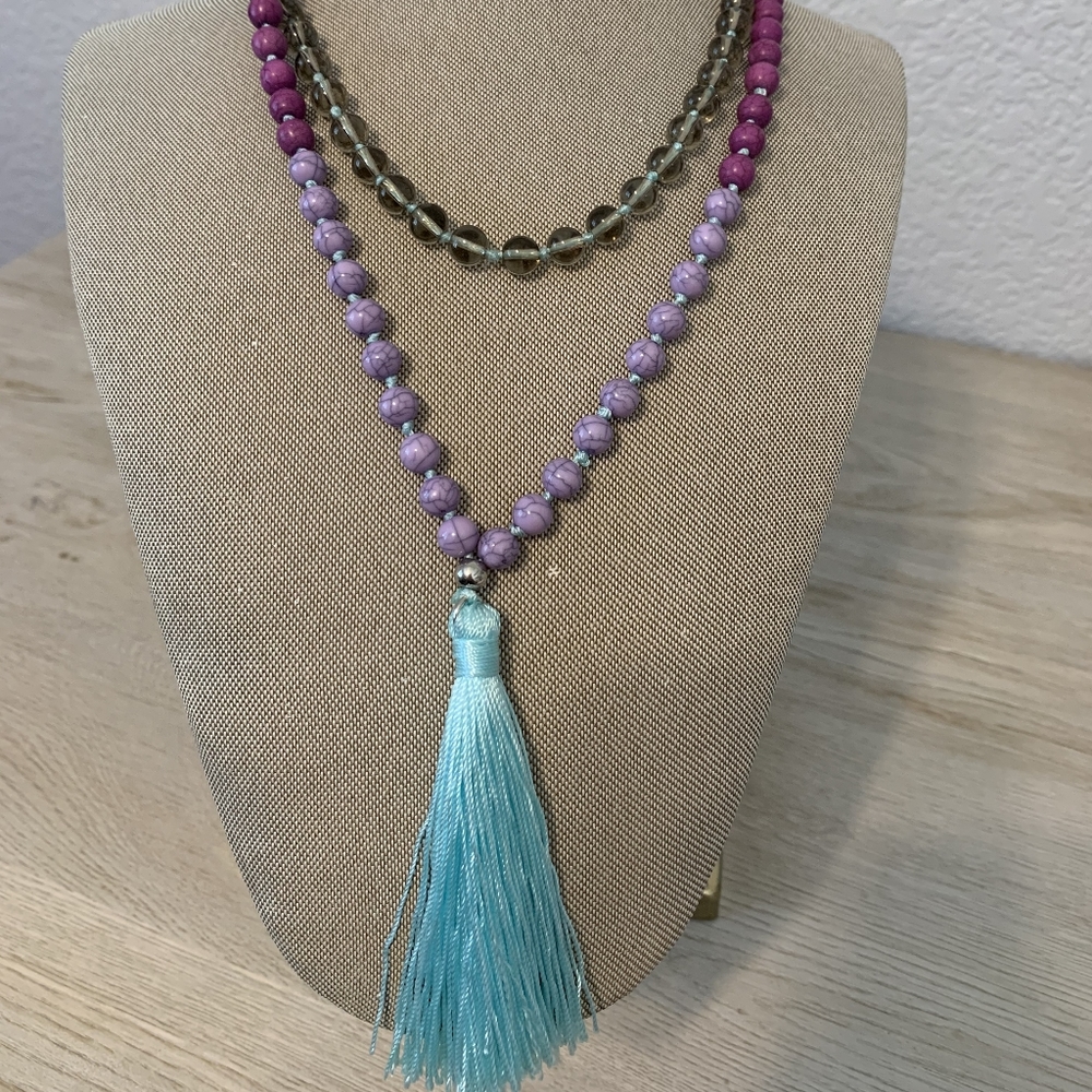 Beaded Necklace with Tassle